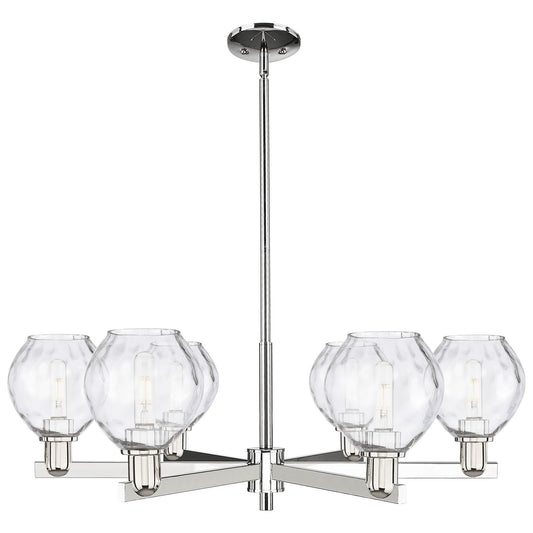 Innovations Waverly 36in 6-Light Chandelier | Industrial Polished Nickel and Clear Glass | Dining Room & Living Room | Model 716-6CR-PN-G362