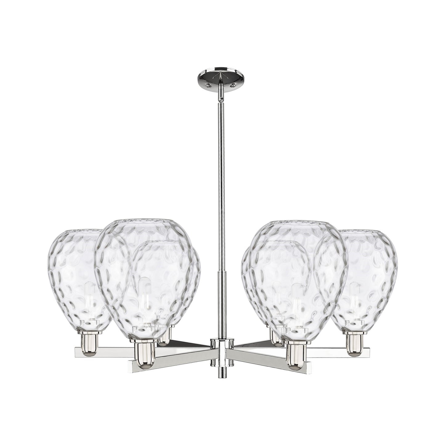 Innovations Waverly 38in 6-Light Chandelier | Industrial Polished Nickel and Clear Glass | Dining Room & Living Room | Model 716-6CR-PN-G372