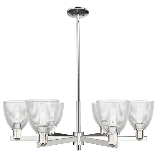 Innovations Castile 36in 6-Light Chandelier | Industrial Polished Nickel and Clear Glass | Dining Room & Living Room | Model 716-6CR-PN-G382