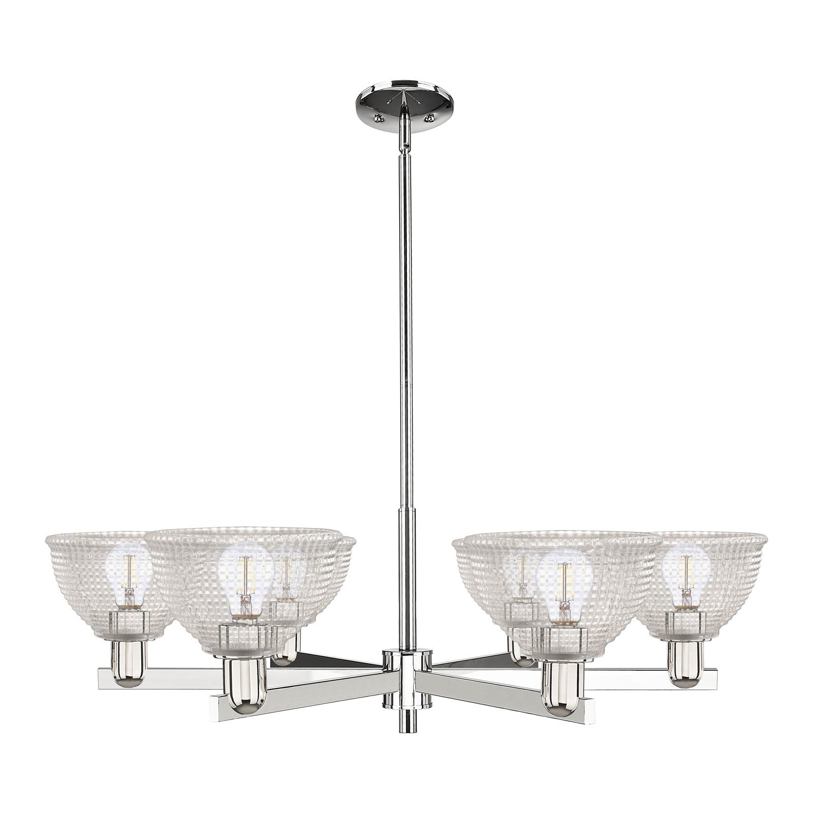 Innovations Arietta 38in 6-Light Chandelier | Industrial Polished Nickel and Clear Glass | Dining Room & Living Room | Model 716-6CR-PN-G422