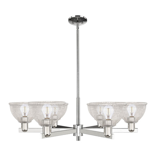 Innovations Arietta 38in 6-Light Chandelier | Industrial Polished Nickel and Clear Glass | Dining Room & Living Room | Model 716-6CR-PN-G422