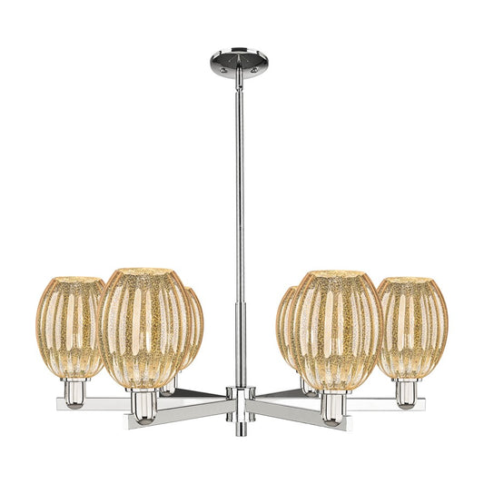 Innovations Preston 6Lt 24" Bell Stem Chandelier, PN/MC - 716-6CR-PN-G459-6ME