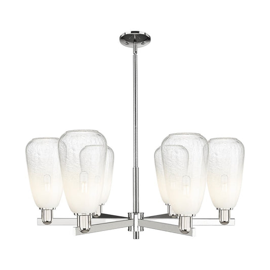 Innovations BH Almond 6Lt 24" Stem Chandelier, PN/OP - 716-6CR-PN-G480-6OP