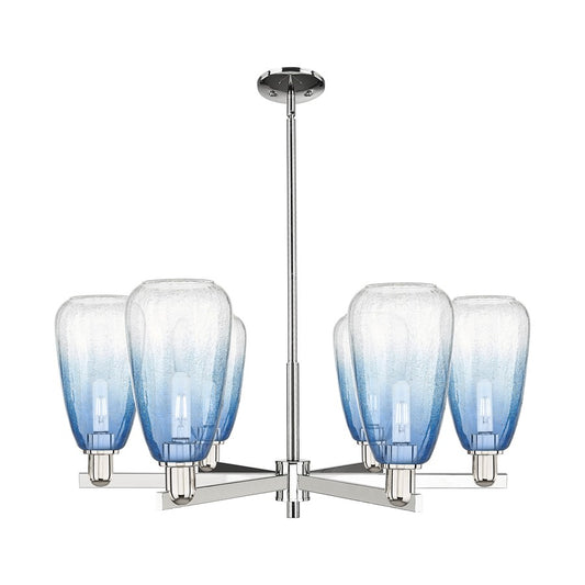 Innovations BH Almond 6Lt 24" Stem Chandelier, PN/SB - 716-6CR-PN-G480-6SB