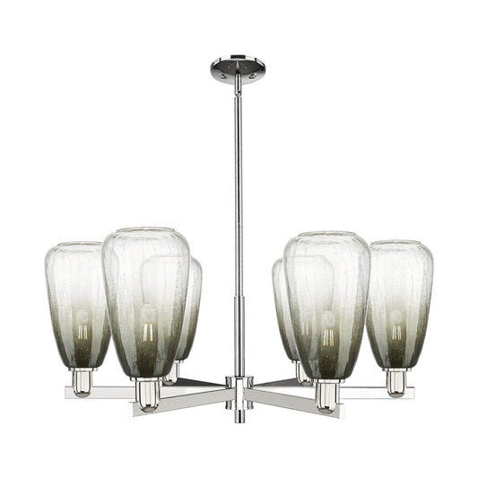 Innovations BH Almond 6Lt 24" Stem Chandelier, PN/SL - 716-6CR-PN-G480-6SL