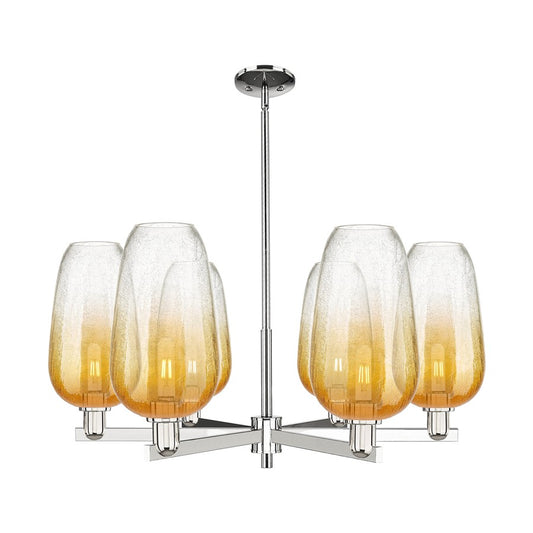 Innovations BH Flute 6Lt 24" Stem Chandelier, PN/AM - 716-6CR-PN-G484-7AM