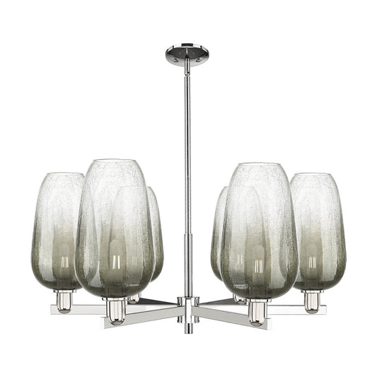 Innovations BH Flute 6Lt 24" Stem Chandelier, PN/SL - 716-6CR-PN-G484-7SL