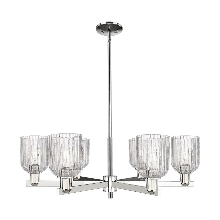 Innovations Bridal Veil 6Lt 35" Stem Chandelier, PN/Clear - 716-6CR-PN-G559-5CL