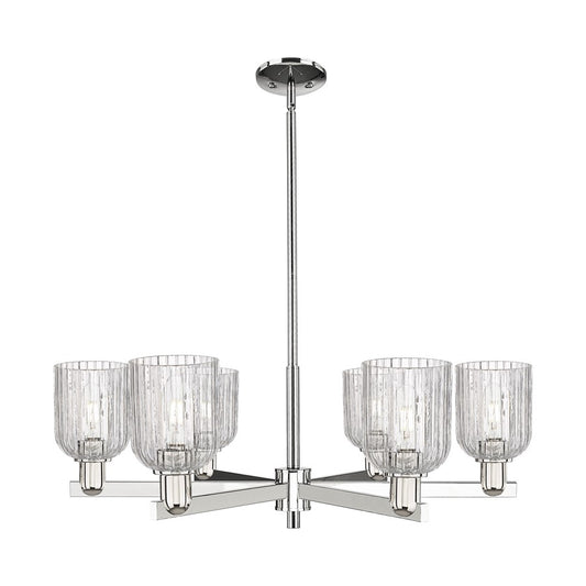 Innovations Bridal Veil 6Lt 35" Stem Chandelier, PN/Clear - 716-6CR-PN-G559-5CL