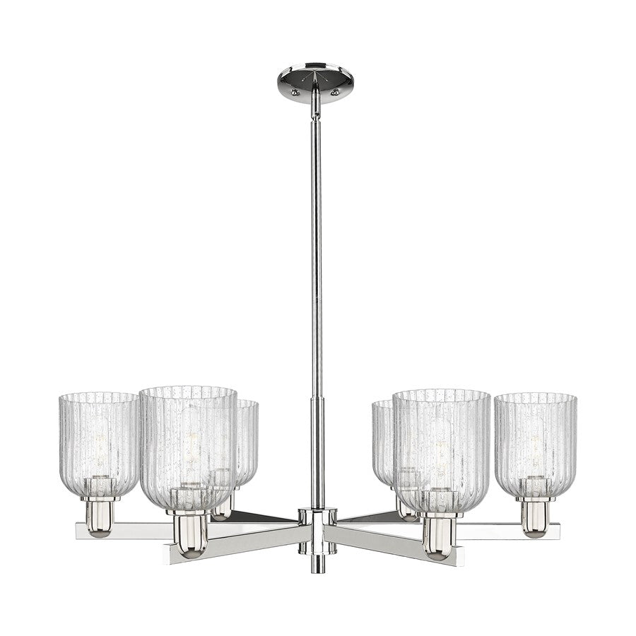 Innovations Bridal Veil 6Lt 35" Stem Chandelier, PN/Seed - 716-6CR-PN-G559-5SDY