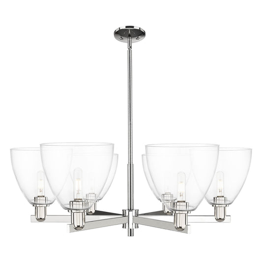 Innovations Bristol 39in 6-Light Chandelier | Industrial Polished Nickel and Clear Glass | Dining Room & Living Room | Model 716-6CR-PN-GBD-92
