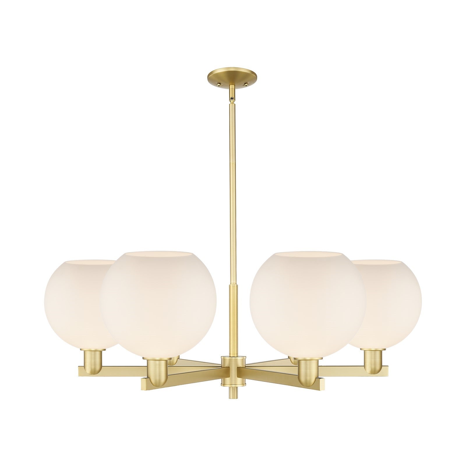 Innovations Athens 40in 6-Light Chandelier | Industrial Satin Gold Steel and Matte White Glass | Dining Room & Living Room | Model 716-6CR-SG-G121-10