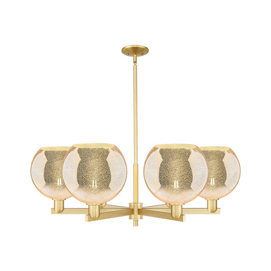 Innovations Athens 40in 6-Light Chandelier | Industrial Satin Gold Steel and Mercury Glass | Dining Room & Living Room | Model 716-6CR-SG-G128-10