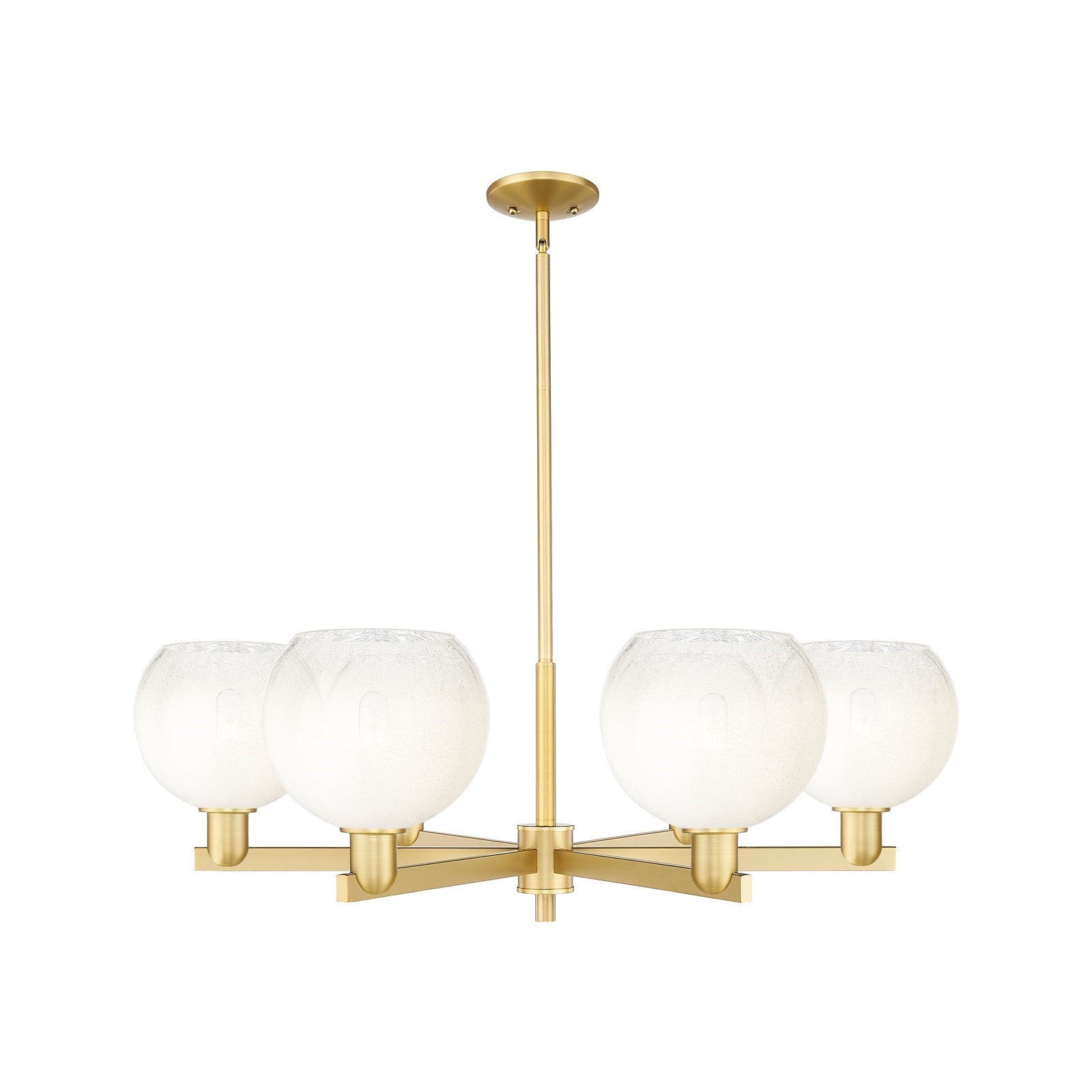 Innovations Brookhaven Globe 38in 6-Light Chandelier | Industrial Satin Gold Steel and Opal Glass | Dining Room & Living Room | Model 716-6CR-SG-G483-8OP