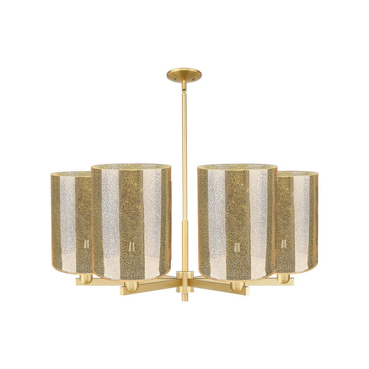 Innovations Cobbleskill 39in 6-Light Chandelier | Industrial Satin Nickel Steel and Mercury Glass | Dining Room & Living Room | Model 716-6CR-SN-G116-L