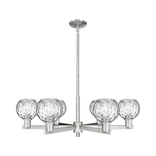 Innovations Athens 36in 6-Light Chandelier | Industrial Satin Nickel and Clear Water Glass | Dining Room & Living Room | Model 716-6CR-SN-G1215-6
