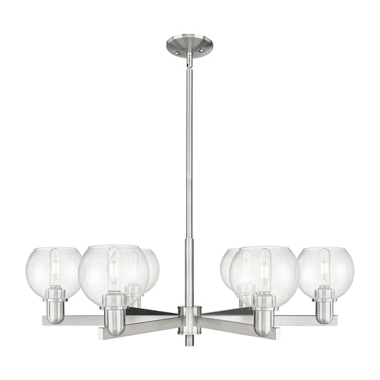 Innovations Athens 36in 6-Light Chandelier | Industrial Satin Nickel and Seedy Glass | Dining Room & Living Room | Model 716-6CR-SN-G124-6