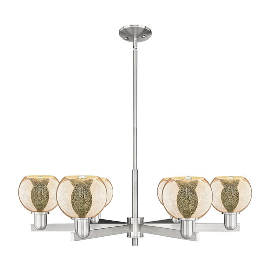 Innovations Athens 36in 6-Light Chandelier | Industrial Satin Nickel and Mercury Glass | Dining Room & Living Room | Model 716-6CR-SN-G128-6