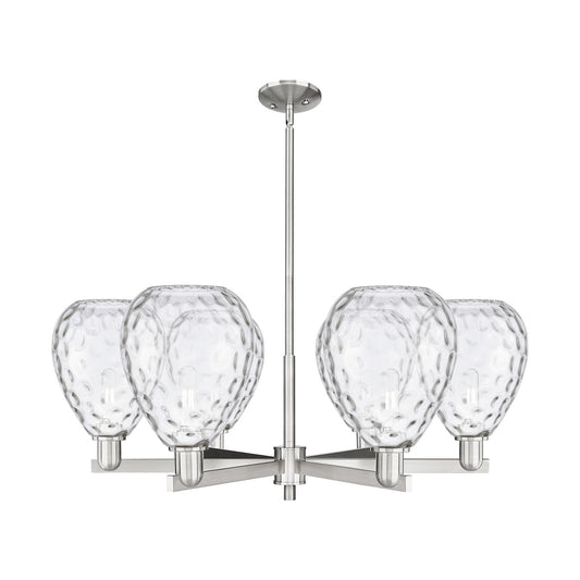 Innovations Waverly 38in 6-Light Chandelier | Industrial Satin Nickel Steel and Clear Glass | Dining Room & Living Room | Model 716-6CR-SN-G372
