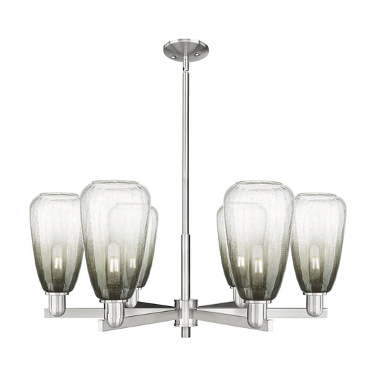 Innovations BH Almond 6Lt 24" Stem Chandelier, SN/SL - 716-6CR-SN-G480-6SL