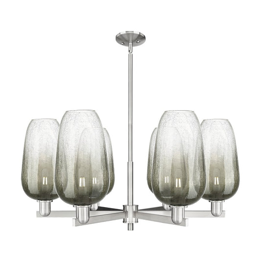 Innovations BH Flute 6Lt 24" Stem Chandelier, SN/SL - 716-6CR-SN-G484-7SL