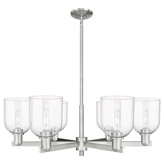 Innovations Bella 35in 6-Light Chandelier | Industrial Satin Nickel and Clear Glass | Dining Room & Living Room | Model 716-6CR-SN-G558-6CL