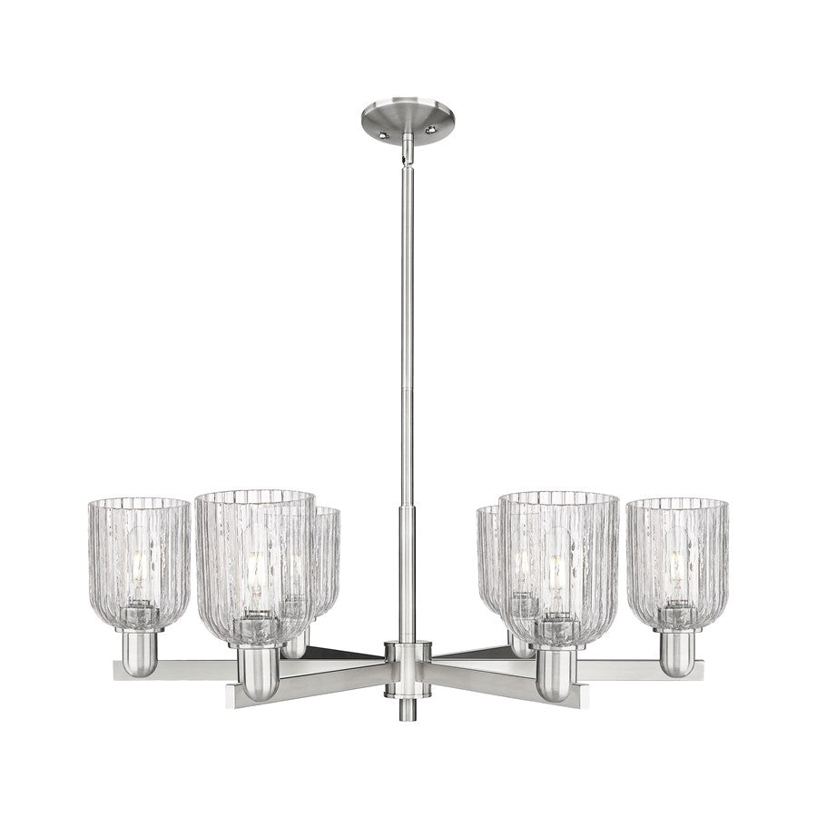 Innovations Bridal Veil 6Lt 35" Stem Chandelier, SN/Clear - 716-6CR-SN-G559-5CL
