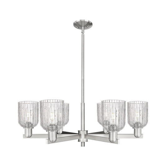 Innovations Bridal Veil 6Lt 35" Stem Chandelier, SN/Clear - 716-6CR-SN-G559-5CL