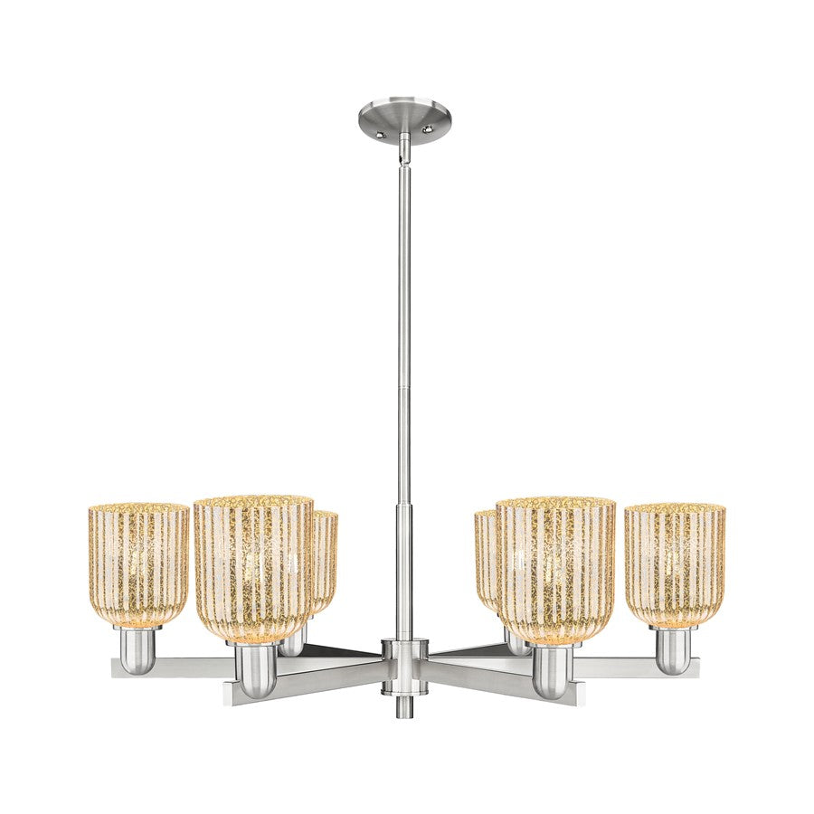 Innovations Bridal Veil 6Lt 35" Stem Chandelier, SN/MC - 716-6CR-SN-G559-5ME