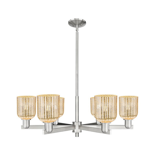 Innovations Bridal Veil 6Lt 35" Stem Chandelier, SN/MC - 716-6CR-SN-G559-5ME