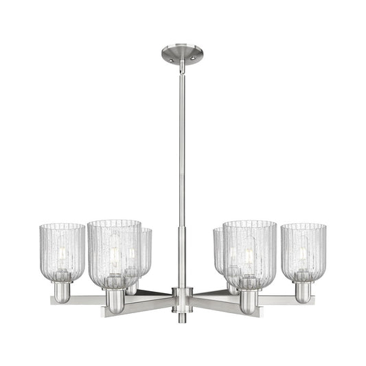 Innovations Bridal Veil 6Lt 35" Stem Chandelier, SN/Seed - 716-6CR-SN-G559-5SDY