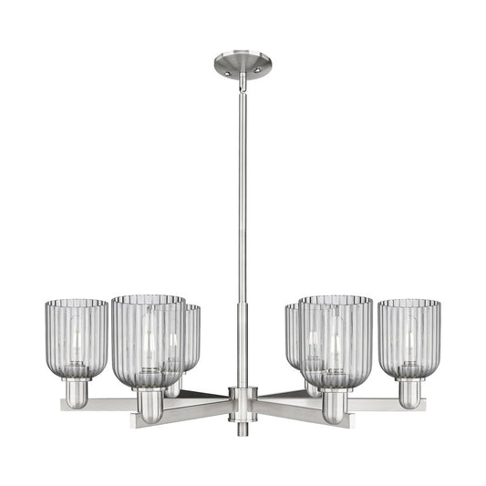 Innovations Bridal Veil 6Lt 35" Stem Chandelier, SN/Smoke - 716-6CR-SN-G559-5SM