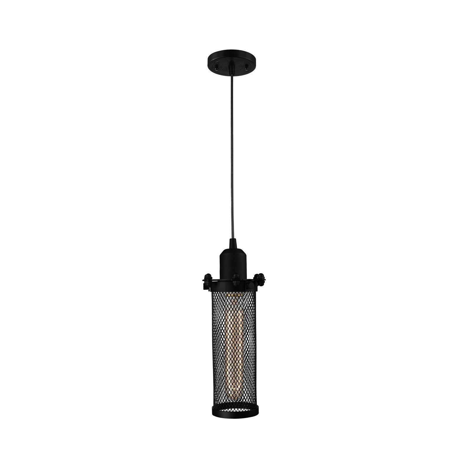 Innovations Quincy Hall 5in 1-Light Mini Pendant | Industrial Matte Black Metal | Kitchen Island & Dining Room | Model 900-1P-BK-CE216-BK-LED