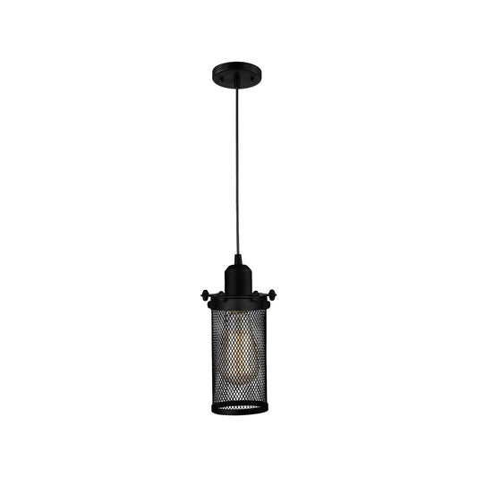 Innovations Quincy Hall 4.5in 1-Light Mini Pendant | Industrial Matte Black Steel and Matte Black Metal | Kitchen Island | Model 900-1P-BK-CE219-BK