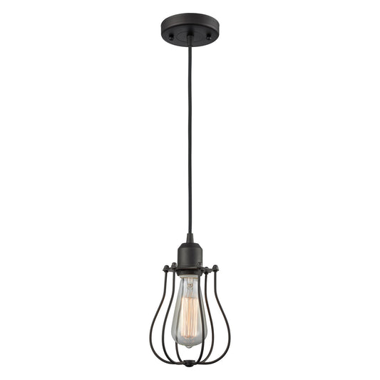 Innovations Muselet 6in 1-Light Mini Pendant | Industrial Matte Black Steel and Matte Black Metal | Kitchen Island & Dining | Model 900-1P-BK-CE513-BK