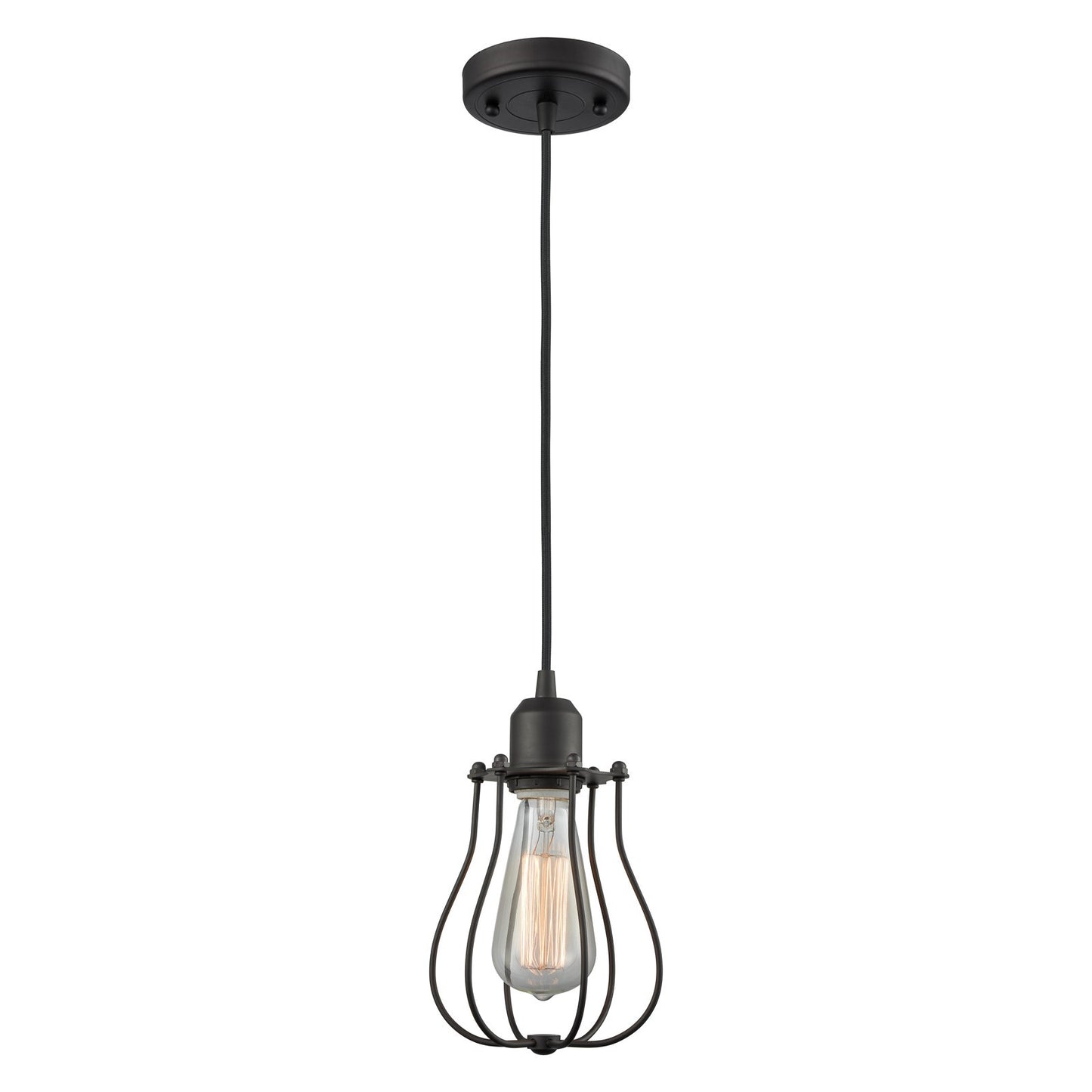 Innovations Muselet 1-Light Mini Pendant | Industrial Matte Black Steel and Cast Brass with Matte Black Metal Shade | Model 900-1P-BK-CE513-BK-LED