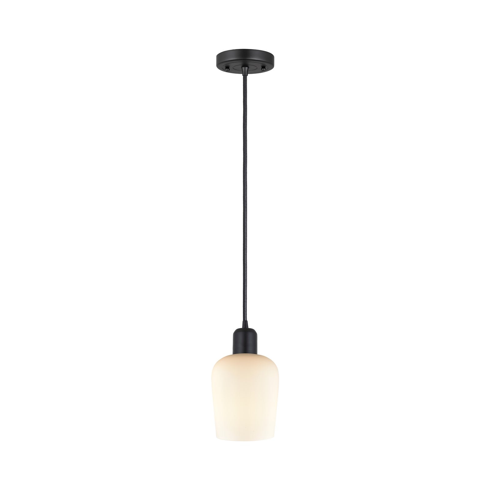 Innovations Remy 5in 1-Light Mini Pendant | Industrial Matte Black Steel and White Glass | Kitchen Island & Dining Room | Damp | Model 900-1P-BK-G4201