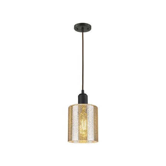 Innovations Cobbleskill 5in 1-Light Mini Pendant | Industrial Oil Rubbed Bronze Steel and Mercury Glass | Kitchen Island & | Model 900-1P-OB-G116