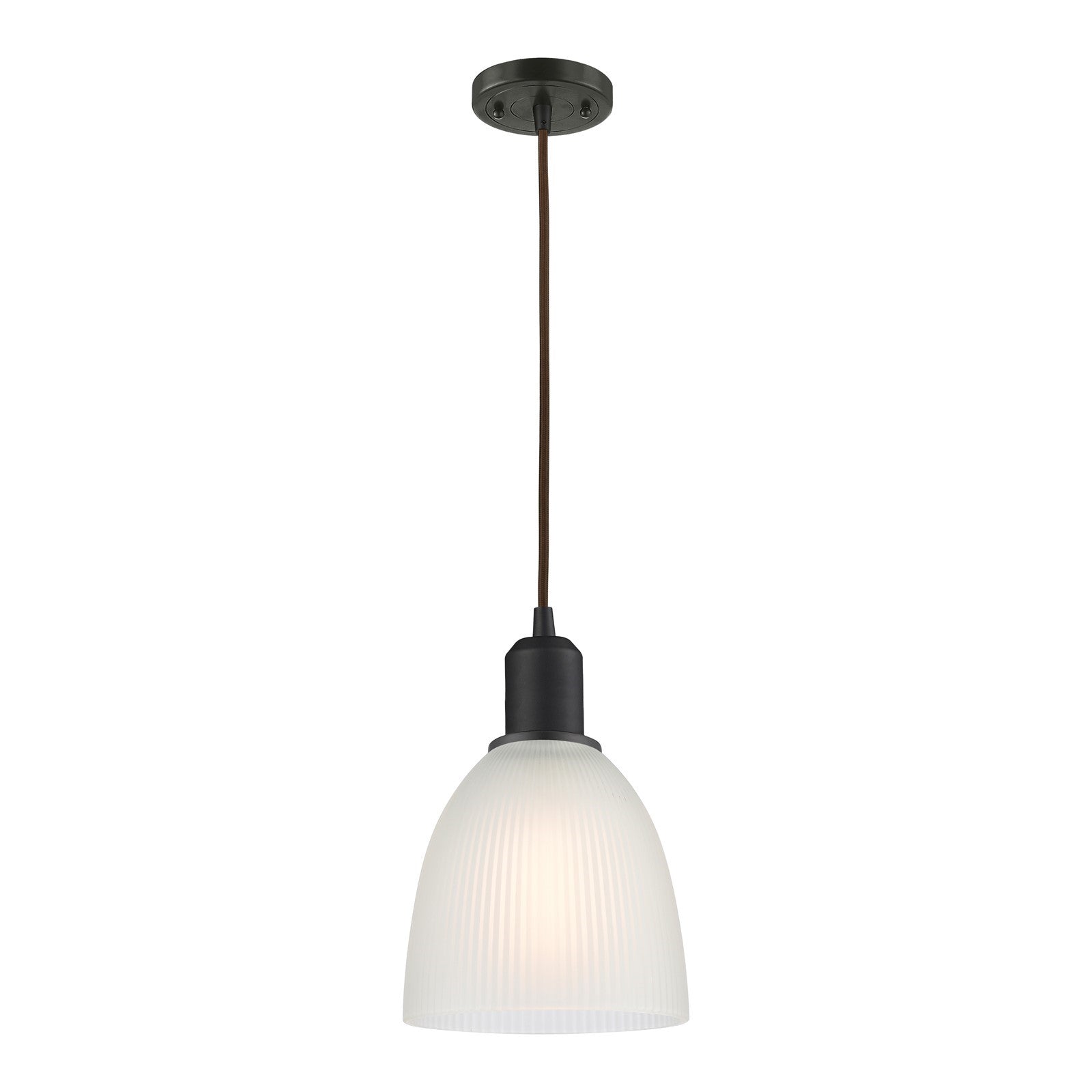 Innovations Castile 6in 1-Light Mini Pendant | Industrial Oil Rubbed Bronze Steel and White Glass | Kitchen Island & Dining Room | Model 900-1P-OB-G381