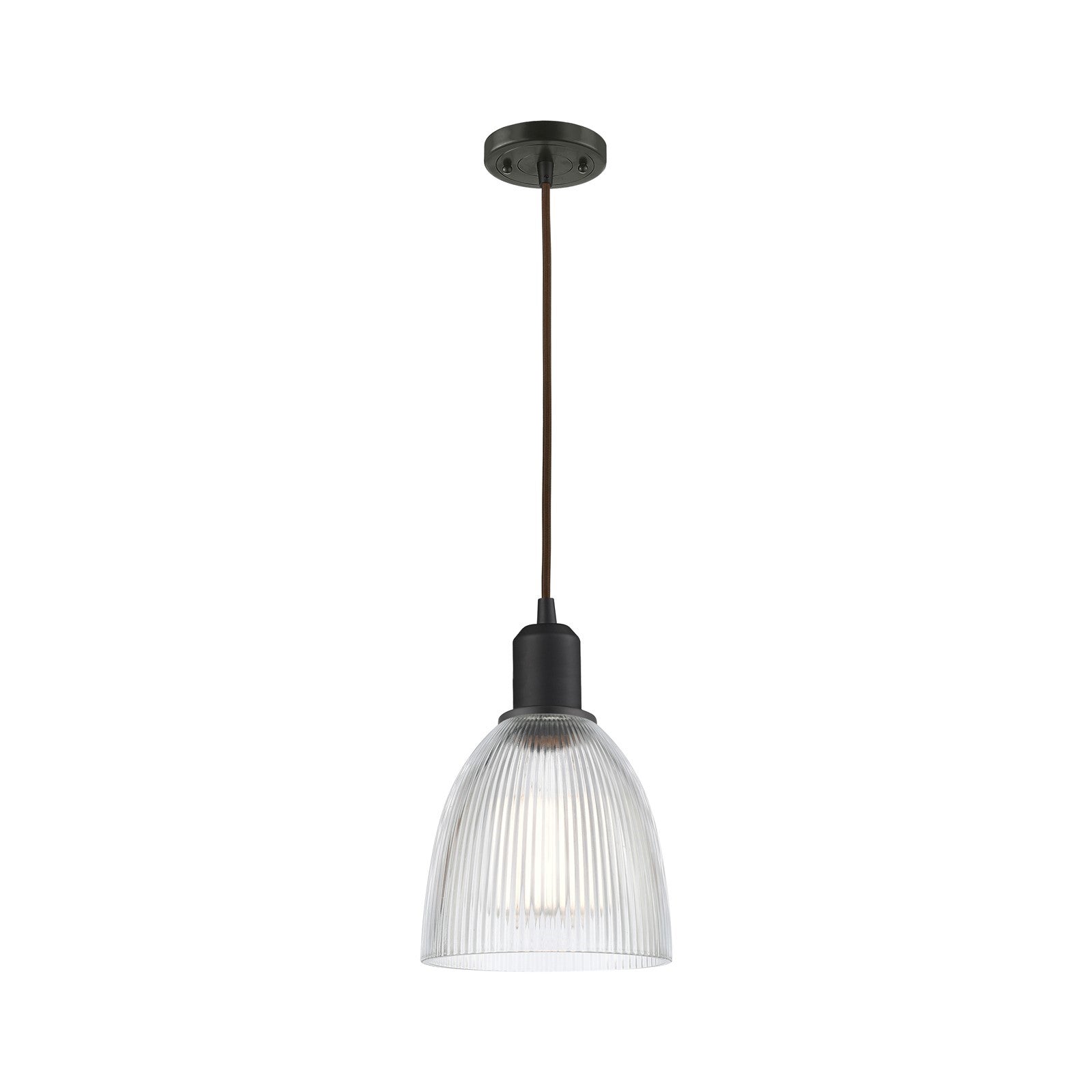 Innovations Castile 6in 1-Light Mini Pendant | Industrial Oil Rubbed Bronze Steel and Clear Glass | Kitchen Island & Dining Room | Model 900-1P-OB-G382