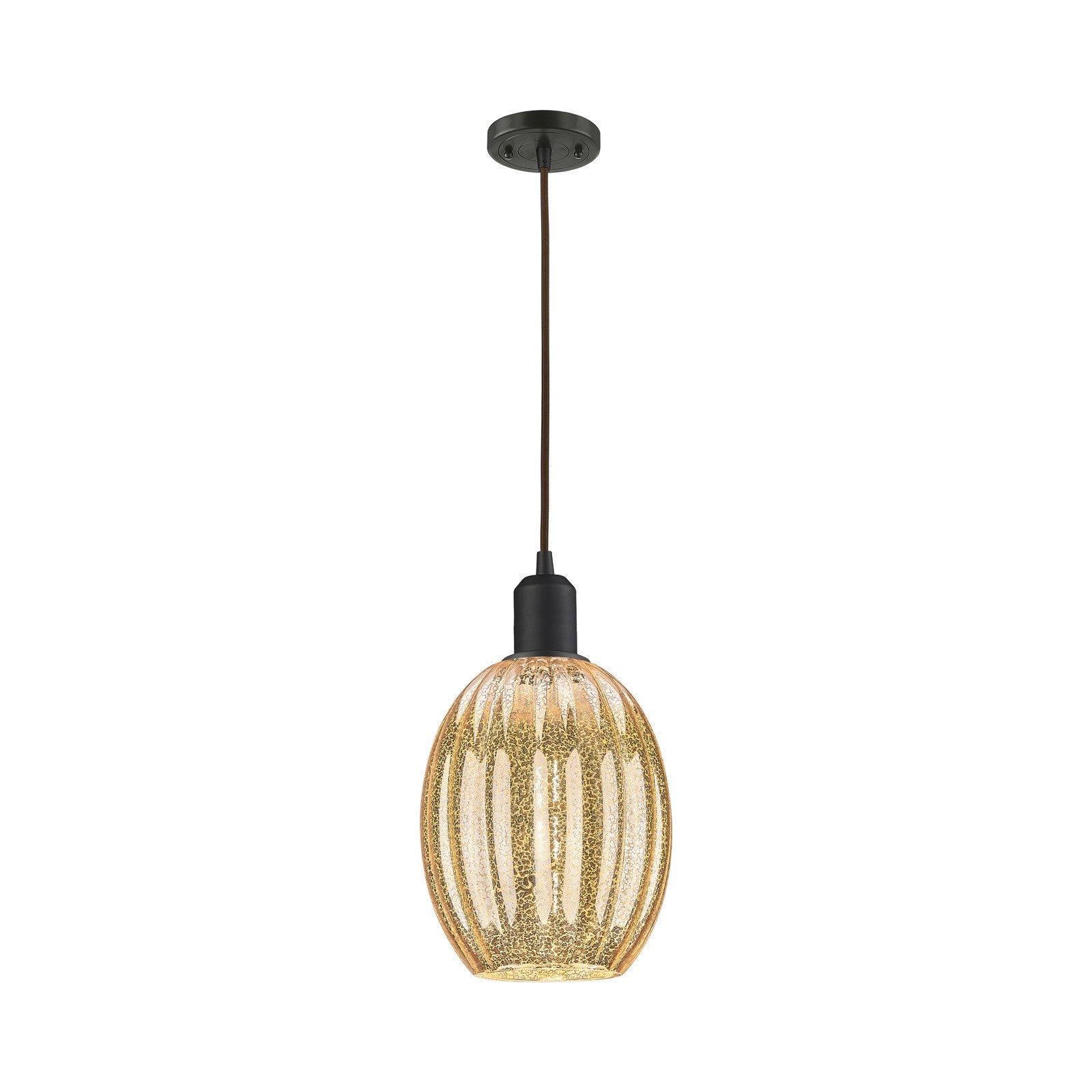 Innovations Preston Bulb 6.25in 1-Light Mini Pendant | Industrial Oil Rubbed Bronze Steel and Mercury Glass | Kitchen Island & | Model 900-1P-OB-G459-6ME