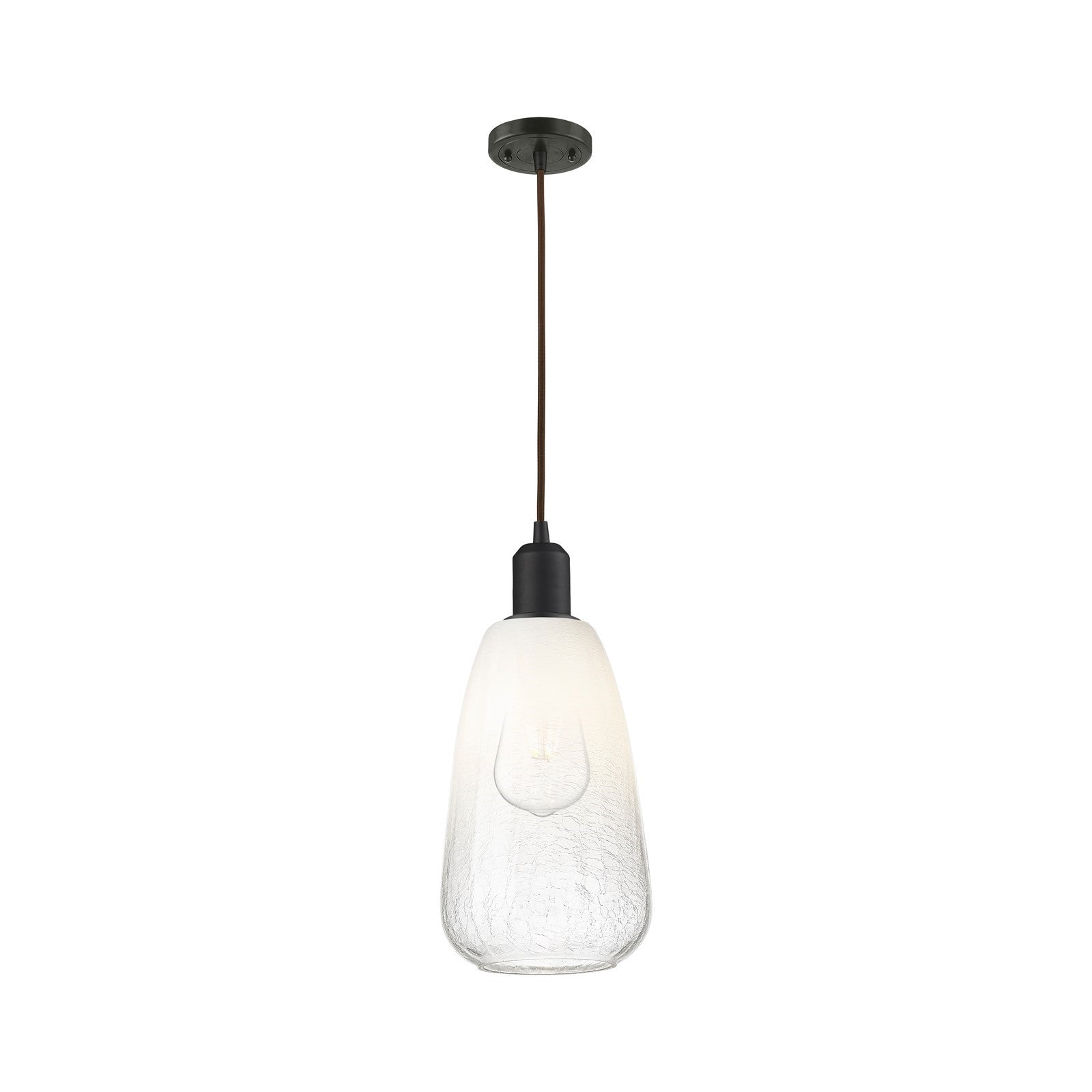 Innovations Brookhaven Almond 6in 1-Light Mini Pendant | Industrial Oil Rubbed Bronze and Opal Glass | Kitchen Island & Dining | Model 900-1P-OB-G480-6OP