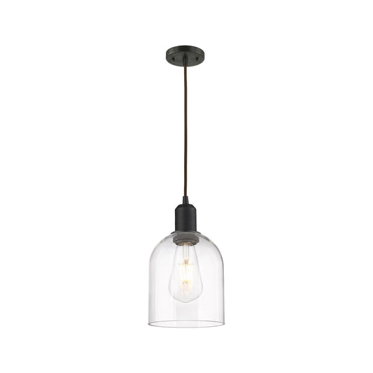 Innovations Bella 6in 1-Light Mini Pendant | Industrial Oil Rubbed Bronze Steel and Clear Glass | Kitchen Island & Dining Room | Model 900-1P-OB-G558-6CL