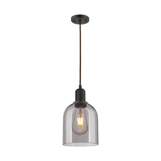 Innovations Bella 6in 1-Light Mini Pendant | Industrial Oil Rubbed Bronze Steel and Light Smoke Glass | Kitchen Island & Dining | Model 900-1P-OB-G558-6SM