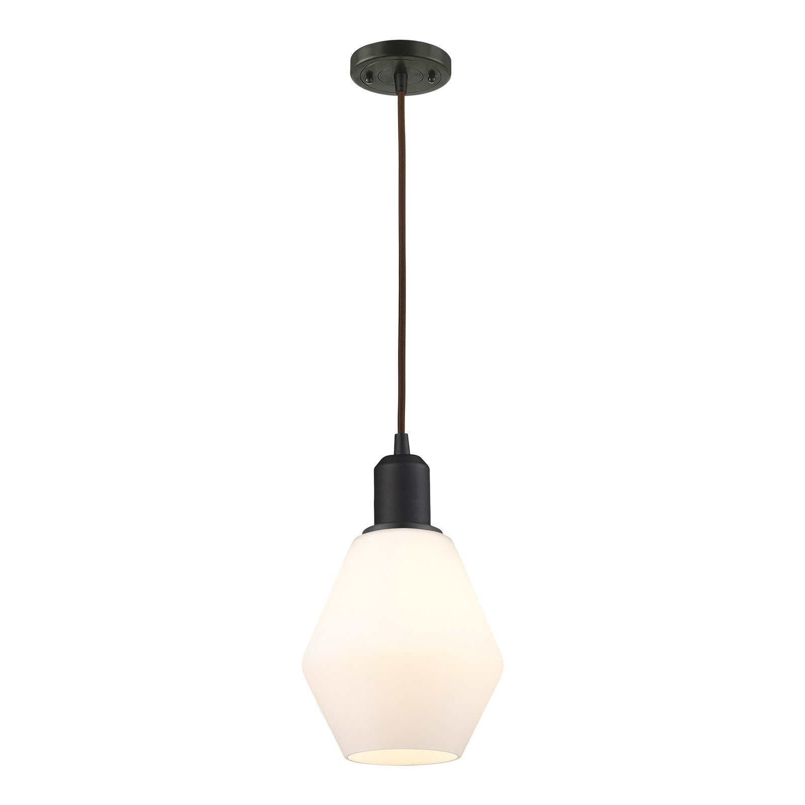 Innovations Cindyrella 6in 1-Light Mini Pendant | Industrial Oil Rubbed Bronze Steel and Cased Matte White Glass | Kitchen Island | Model 900-1P-OB-G651-6