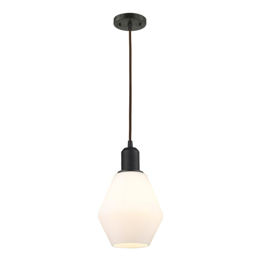 Innovations Cindyrella 6in 1-Light Mini Pendant | Industrial Oil Rubbed Bronze Steel and Cased Matte White Glass | Kitchen Island | Model 900-1P-OB-G651-6