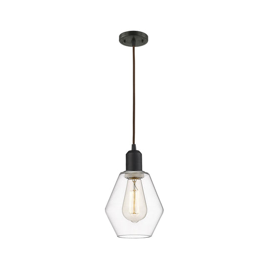 Innovations Cindyrella 6in 1-Light Mini Pendant | Industrial Oil Rubbed Bronze Steel and Clear Glass | Kitchen Island & Dining | Model 900-1P-OB-G652-6