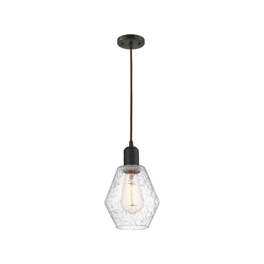 Innovations Cindyrella 6in 1-Light Mini Pendant | Industrial Oil Rubbed Bronze Steel and Seedy Glass | Kitchen Island & Dining | Model 900-1P-OB-G654-6