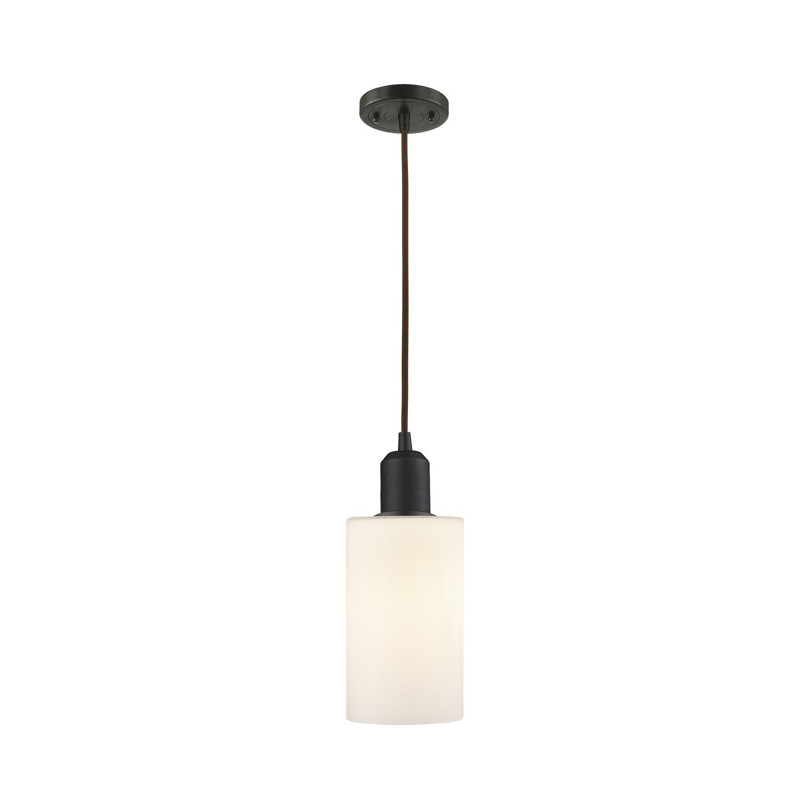 Innovations Clymer 4in 1-Light Mini Pendant | Industrial Oil Rubbed Bronze Steel and Matte White Glass | Kitchen Island | Model 900-1P-OB-G801