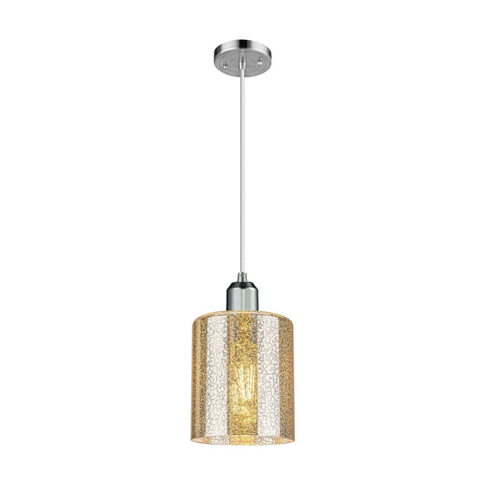 Innovations Cobbleskill 5in 1-Light Mini Pendant | Industrial Polished Chrome Steel and Mercury Glass | Kitchen Island & Dining | Model 900-1P-PC-G116